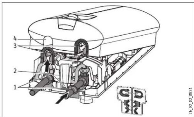 STIEBEL ELTRON DHBE 24 SLi electronic - Waterinstallatie opbouw, montage van de bovenkap - 1