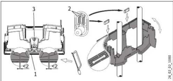 STIEBEL ELTRON DHBE 24 SLi electronic - Montage onderstuk achefterwand bij opbouwschroeefaansluiting - 1
