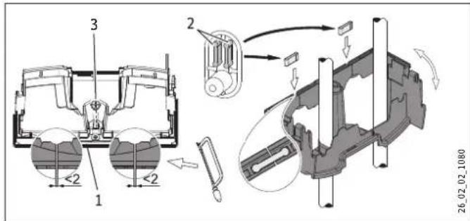 STIEBEL ELTRON DHBE 24 SLi electronic - Montage Rückwandunterteil bei Aufputz-Schraubanschluss - 1