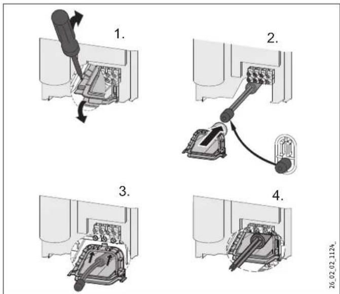 STIEBEL ELTRON DHE 18 SLi - Przekrój przewodu przy przyłączu elektrycznym dolnym - 1