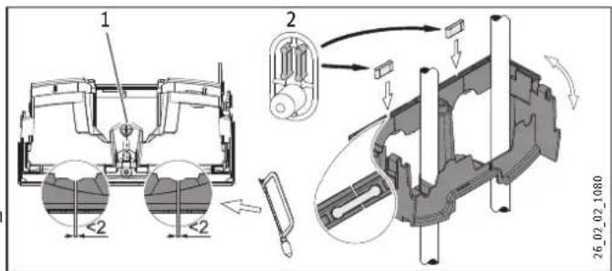 STIEBEL ELTRON DHE 18 SLi - Installation of lower part of back panel with threaded fitting for finished walls - 1