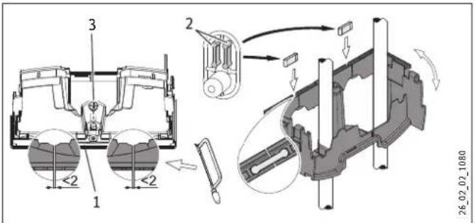 STIEBEL ELTRON DHBE 13 SLi electronic - Fitting the base part of the back panel with threaded fittings on finished walls - 1