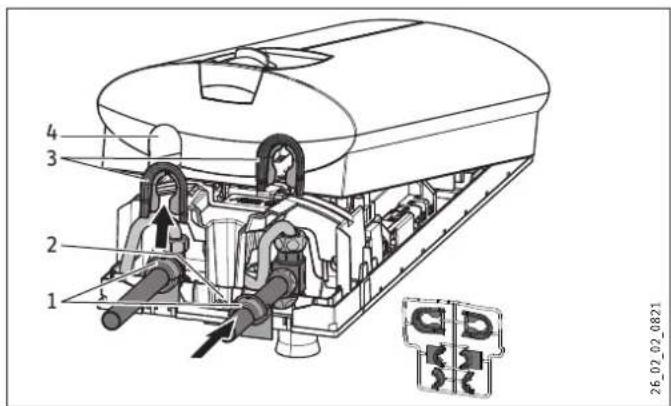 STIEBEL ELTRON DHBE 13 SLi electronic - Waterinstallatie opbouw, montage van de bovenkap - 1