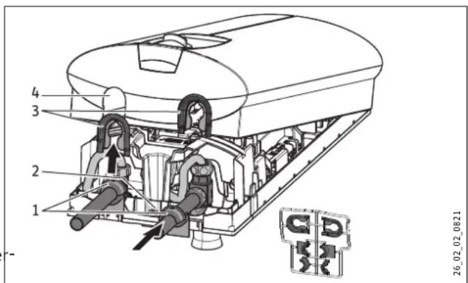 STIEBEL ELTRON DHBE 13 SLi electronic - Wasserinstallation Aufputz, Montage der Gerätekappe - 1