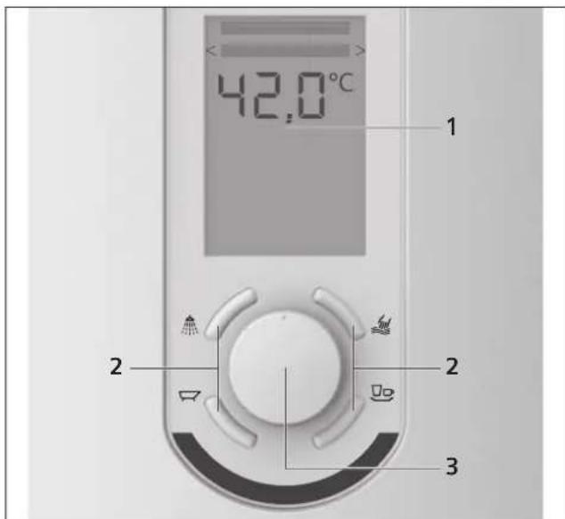SIEMENS DE2427628M - Elementy obslugi i wskazania na wyświetlaczu - 1