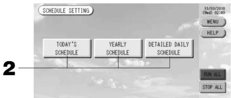 MITSUBISHI SCSL3NAAE - B rnaBHOM MeHIO haxMnte KhoNky SCHEDULE SETTING (HACTPOUKA PACINCAHNA). - 1