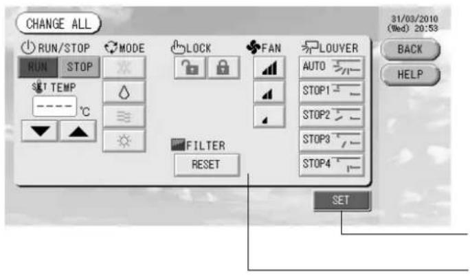 MITSUBISHI SCSL3NAAE - Druk op CHANGE ALL (Alles wijzigen) in het hoofdmenu. 們 Pagina 7 - 1