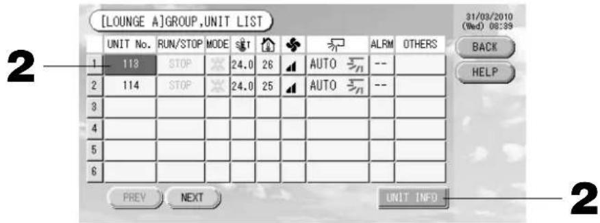 MITSUBISHI SCSL3NAAE - Vue détaillée des paramètres d'unités - 1