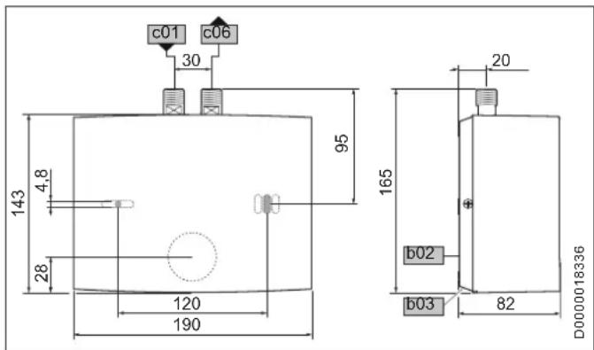 AEG MTE 570 - Dimensions and connections - 1