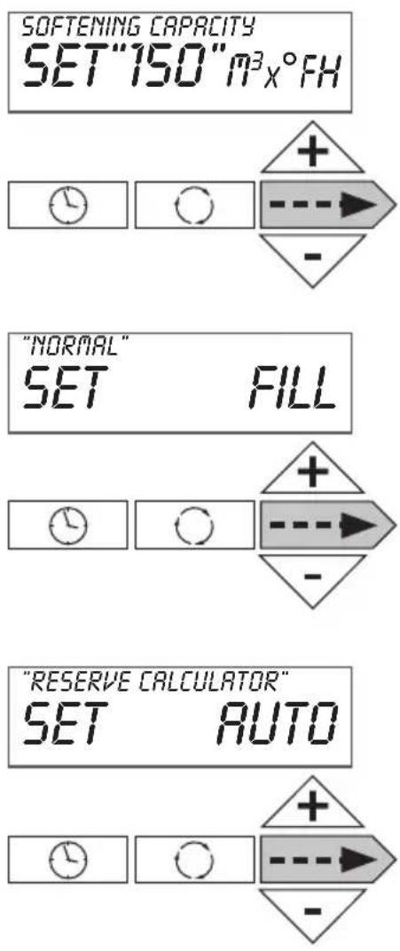 Atag Descale - d) Réglage du mode de fonctionnement, temps de cycle, capacité, type de réserve – Niveau installateur et usine - 8