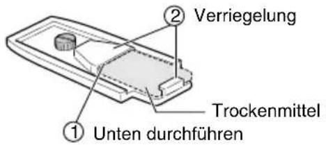 JVC WRMG270 - Fuhren Sie das Trockenmittel an der Rückseite der Bodenplatte ein. - 1