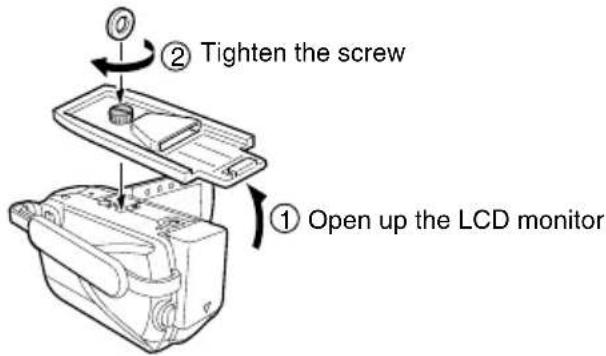 JVC WRMG270 - Attach the base to the bottom of the camera. - 1