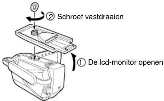 JVC WRMG270 - Bevestig de voetplaat aan de onderkant van de camera. - 1