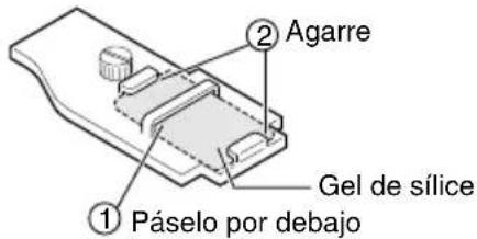 JVC WRMG100 - ② Introduzca el agente secante en la parte trasera de la base. - 1