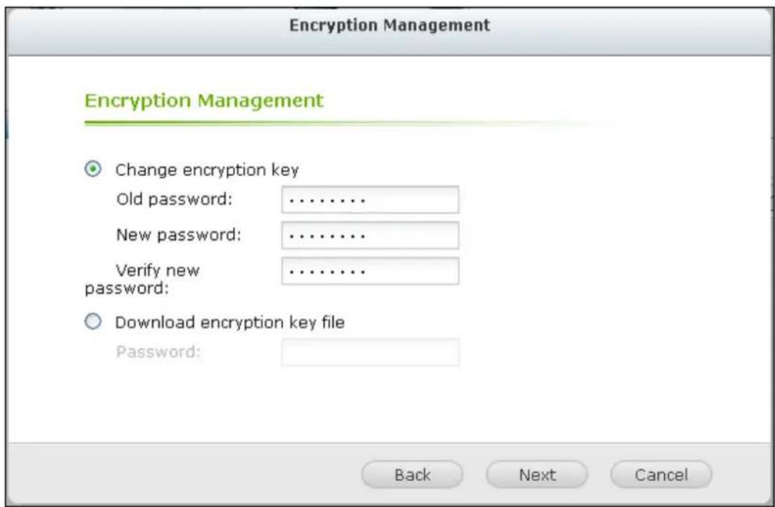 QNAP VS2104L - Gérer la clé de chiffrement - 2