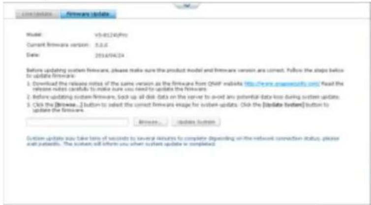 QNAP VS2104L - Mise à jour du firmware - 1