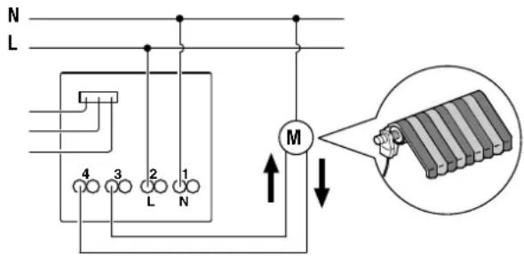 Gewiss GW12823 - Le module est utilisé typiquement pour commander le moteur d'un store pare-soleil ou d'un volet roulant : - 1