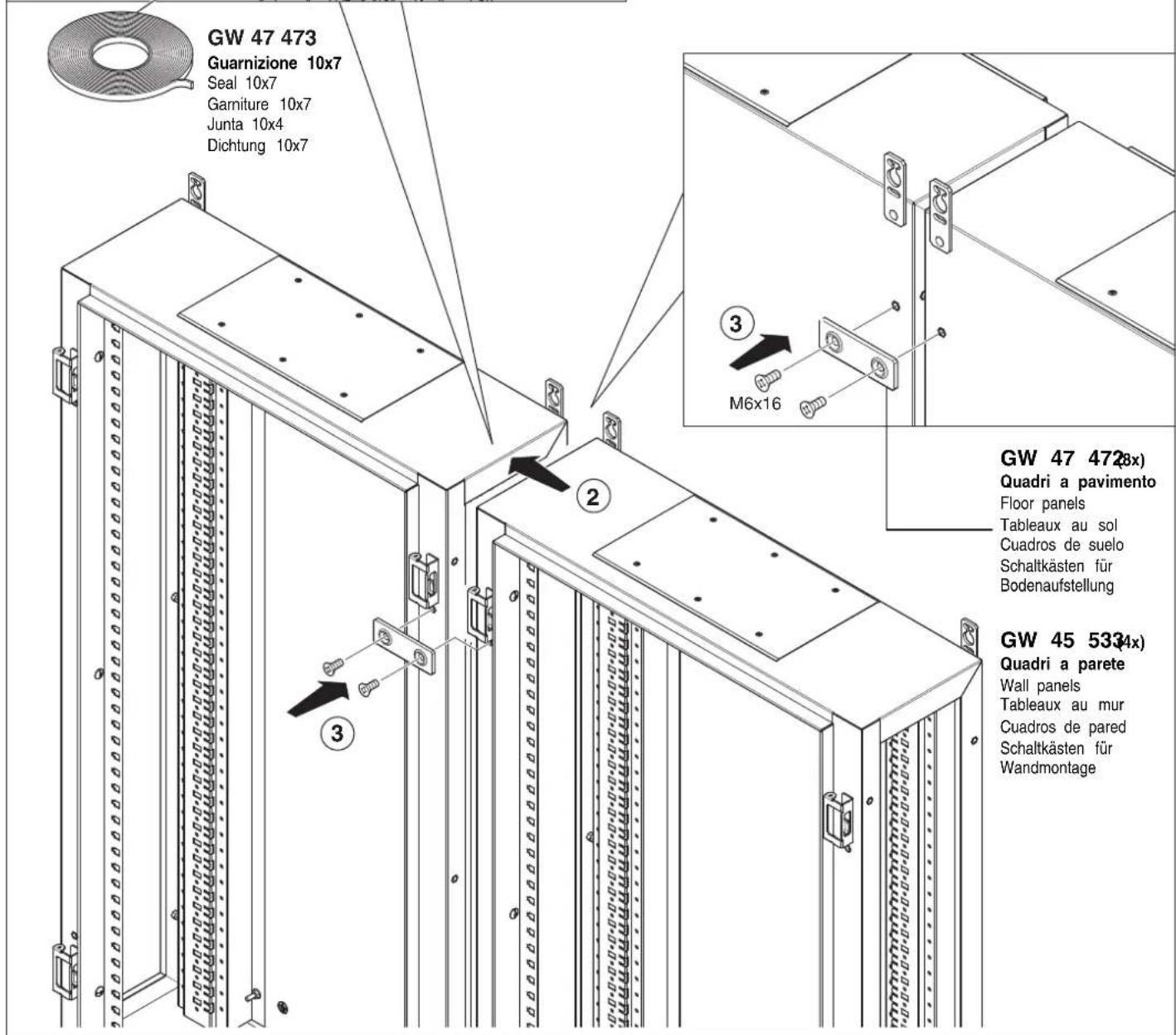 Gewiss GW45054 - MONTAGGIOZOCCOLO - ASSEMBLY OF BLOCK MOUNT - MONTAGE DU SOCLE - MONTAJE ZOCALO - MONTAGE DER SOCKEL - 27