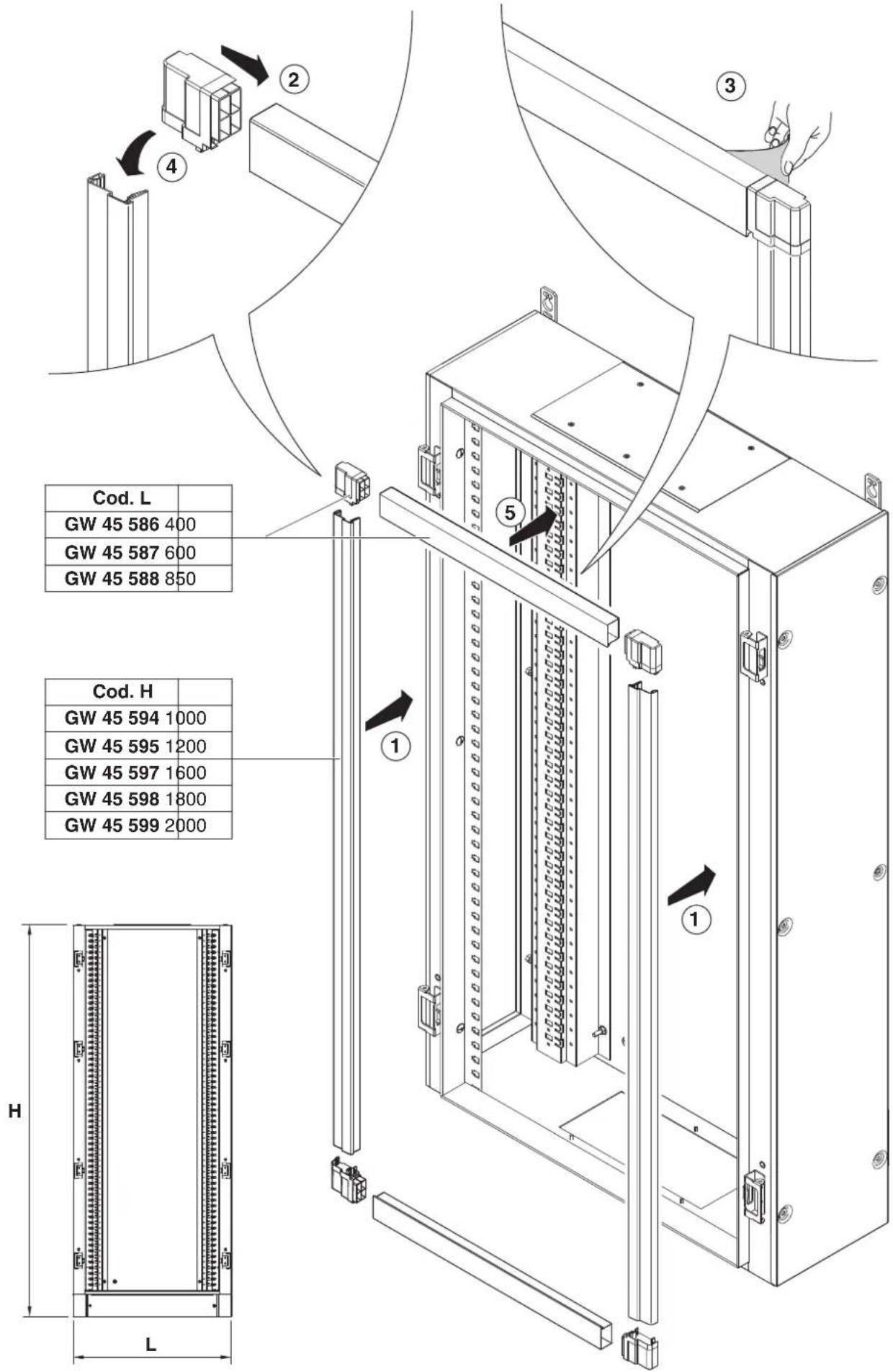 Gewiss GW45069 - MONTAGGIOZOCCOLO - ASSEMBLY OF BLOCK MOUNT - MONTAGE DU SOCLE - MONTAJE ZÓCALO - MONTAGE DER SOCKET - 20
