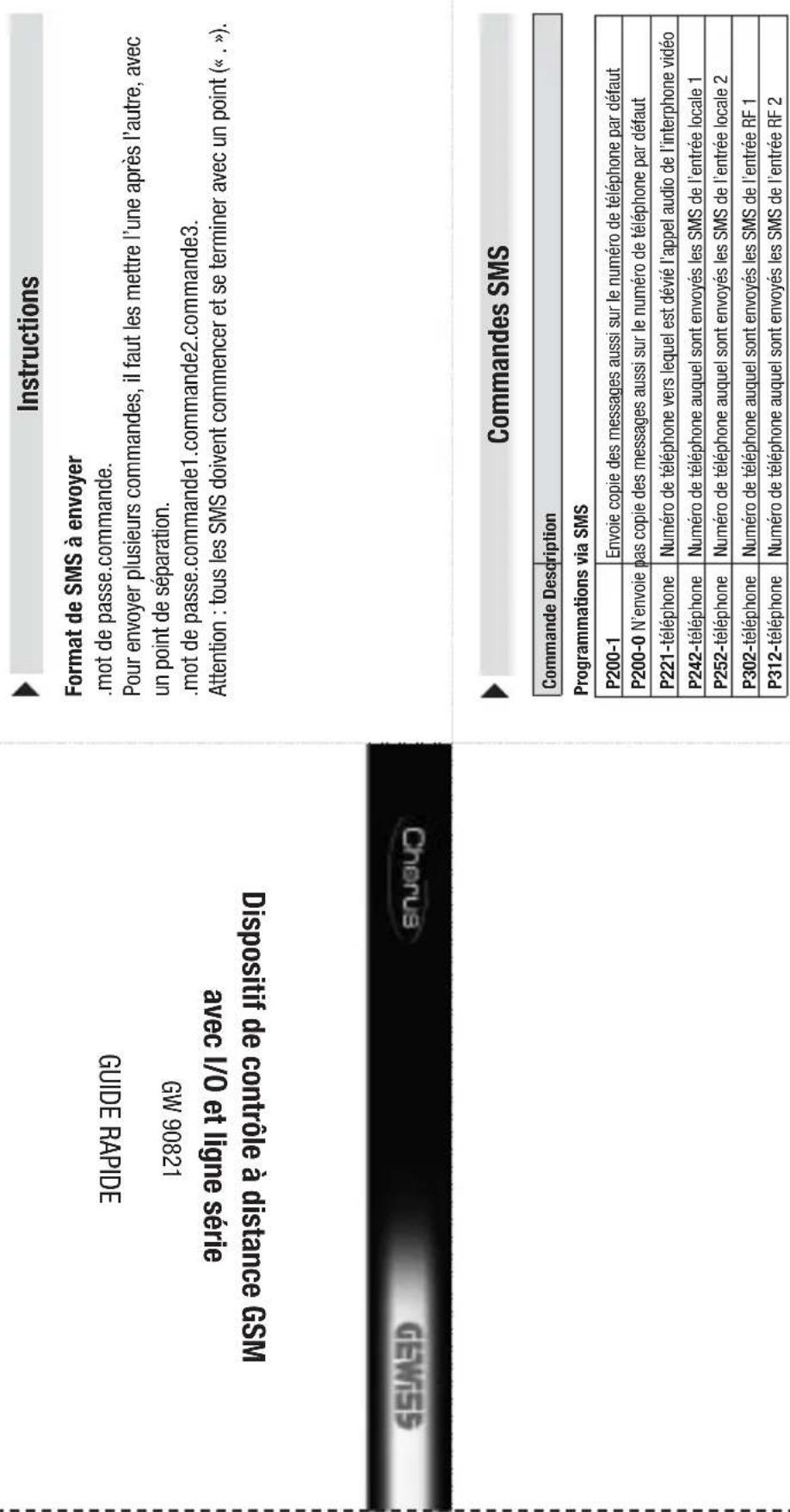 Gewiss GW90821 - SMS commands - 2