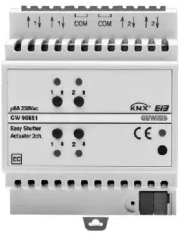 Gewiss GW90851 - Attuatore commande motore 2 canali 6 A Easy - da guida DIN - 2