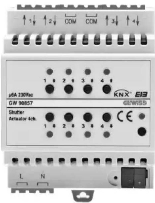Gewiss GW90857 - Attuatore commande motore 4 canali 6 A KNX - da guida DIN - 2