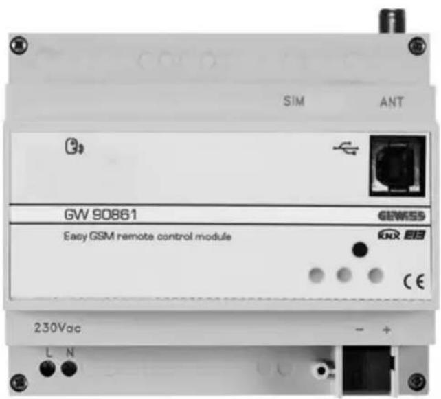 Gewiss GW90861 - Remotizzatore GSM EIB Easy - da guida DIN - 2