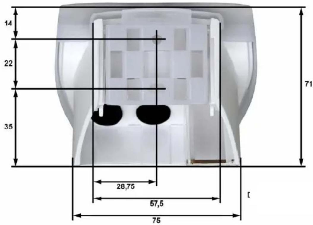 Gewiss GW90881 - Rückansicht und Bohrschema - 1
