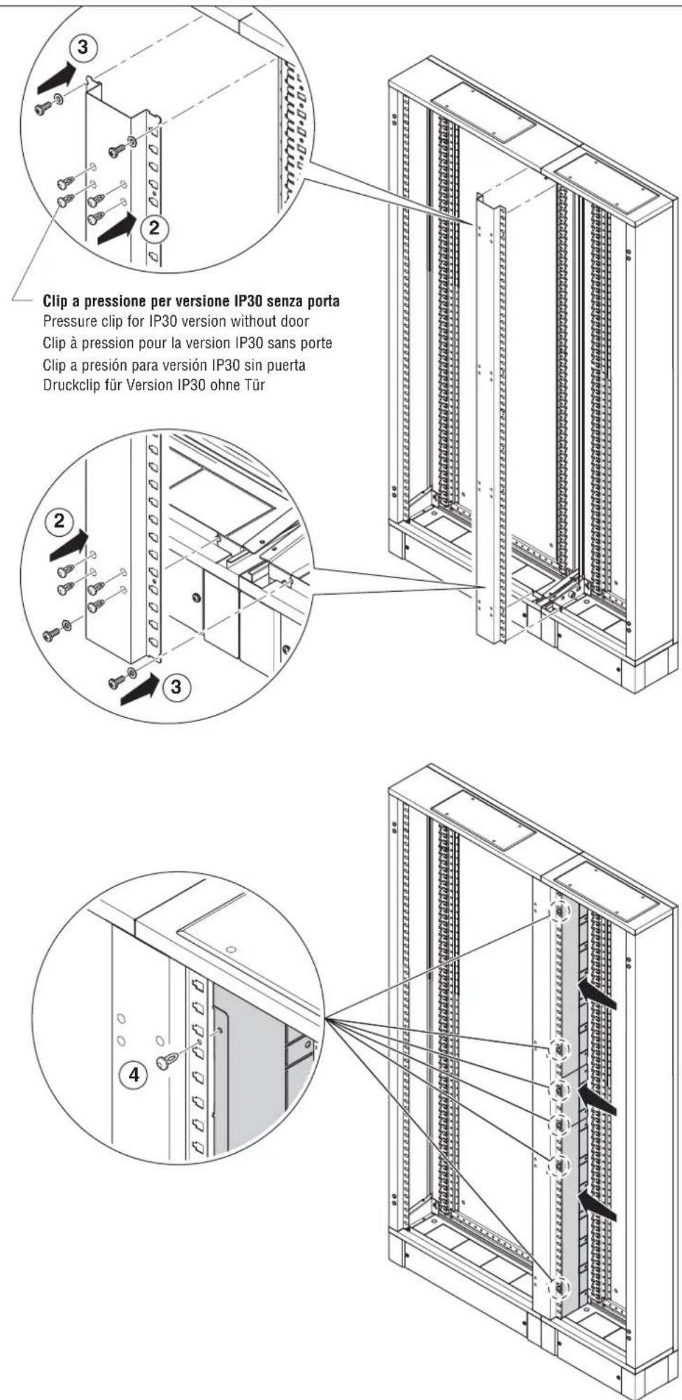 Gewiss GW45445 - MONTAGGIO SEPARATORE VERTICALE VANO CAVI INTERNO: GW 45 447 - GW 45 448 - GW 45 449 - 5