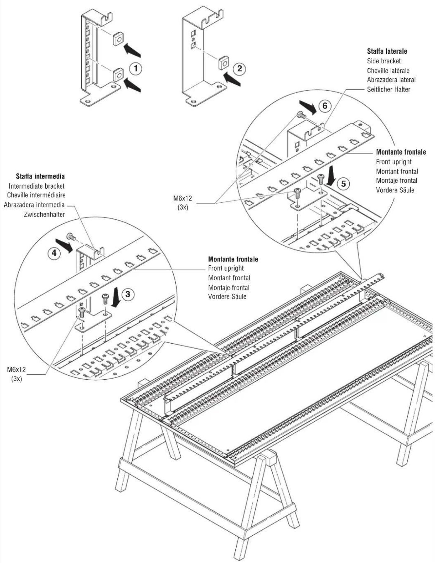 Gewiss GW45448 - MONTAGGIO SEPARATORE VERICALE VANO CAVI INTERNO: GW 45 447 - GW 45 448 - GW 45 449 - 1