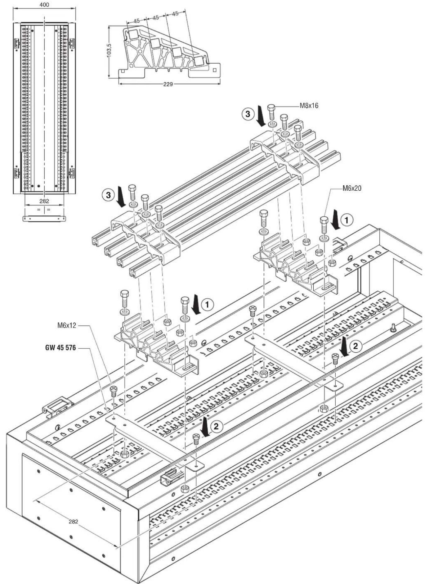 Gewiss GW45576 - KIT PORTABARRE SCALARE BARRE SAGOMATE 250-400-630A - SCALARCONTOUREDBARHOLDERKIT250-400-630A - 1
