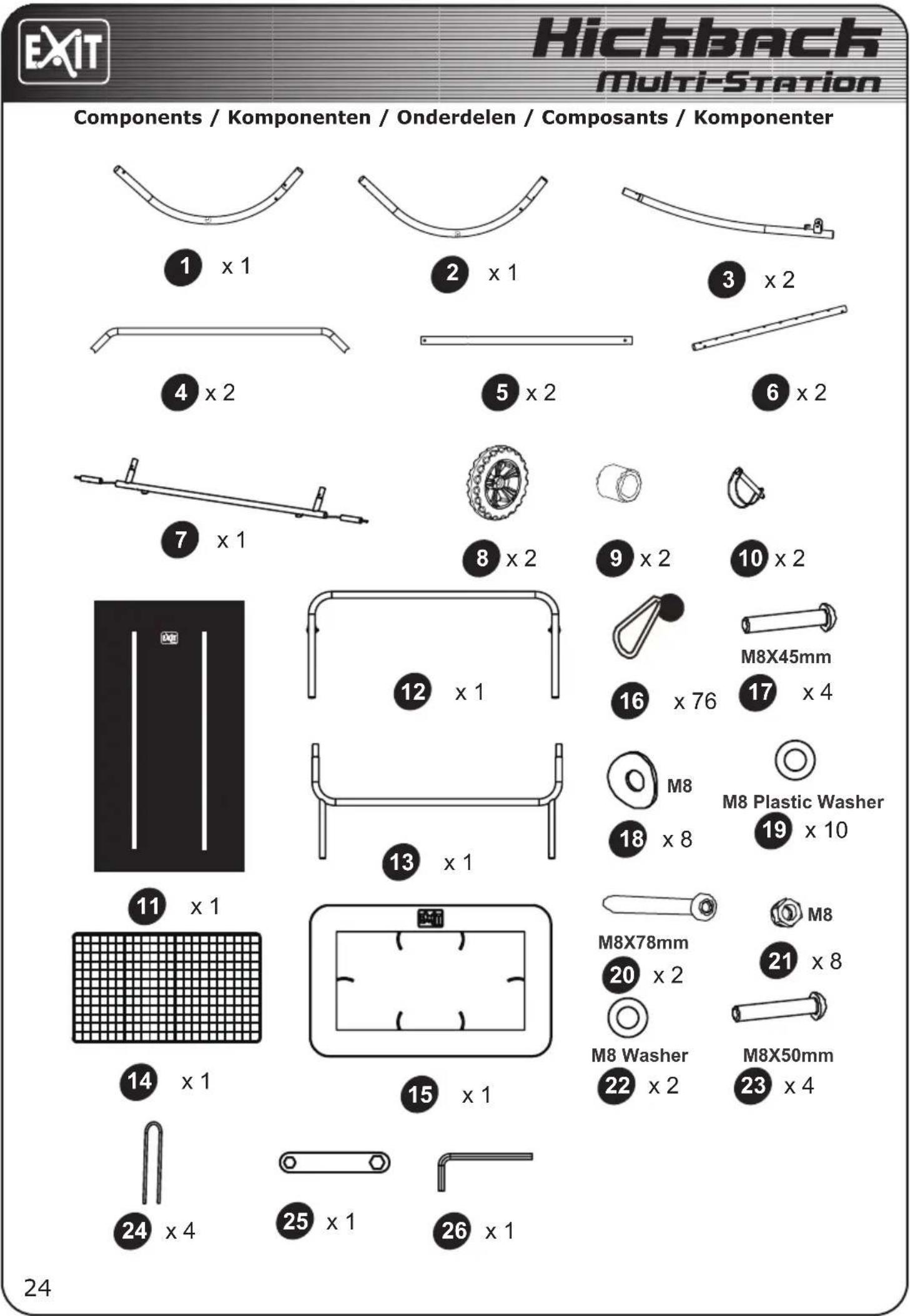 EXIT Kickback MultiStation - Garantien gelder ikke og/eller er ugyldig i ffolgende tilfædle: - 1