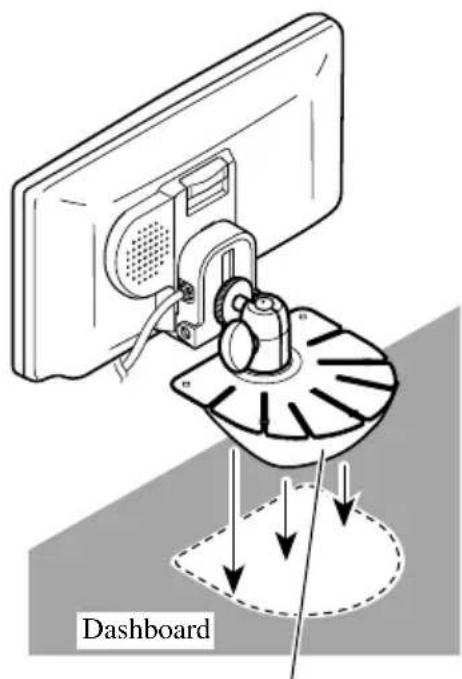 PIONEER AVDW6210 - Plak de montagevoet op het dashboard. - 1