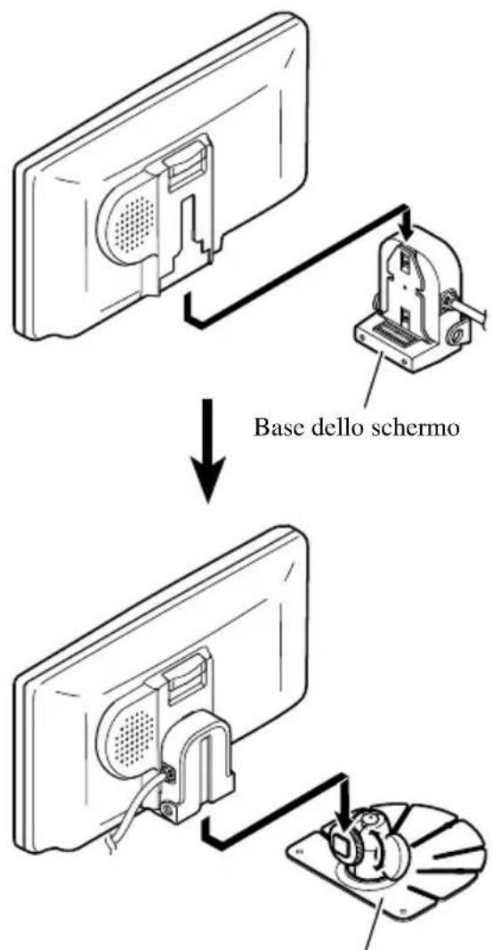 PIONEER AVDW6210 - Installare la base dello schermo e la base di montaggio sullo schermo. - 1