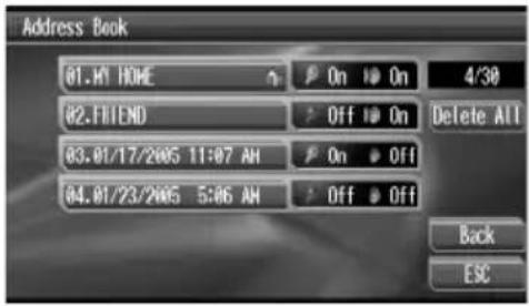 PIONEER AVGVDP1 - Raak Menu en Location Menu aan en raak daarna Address Book aan. - 1