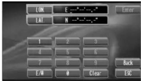 PIONEER AVGVDP1 - Impostazione della destinazione specificando la longitudine e la latitudine - 1