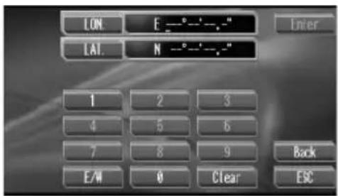 PIONEER AVGVDP1 - Définition de la destination en spécifiant la longitude et la latitude - 1