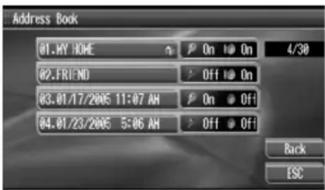 PIONEER AVGVDP1 - Touchez Menu puis Destination Menu puis touchez Address Book. - 1