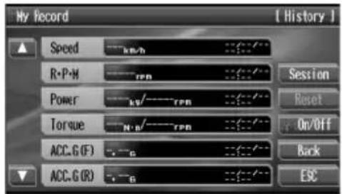 PIONEER AVGVDP1 - Touchez Menu puis touchez My Record pour afficher vos meilleurs enregistrements de session. - 1