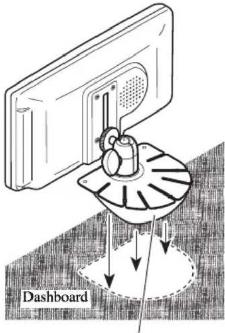 PIONEER AVDW6000 - Plak de montagevoet op het dashboard. - 1