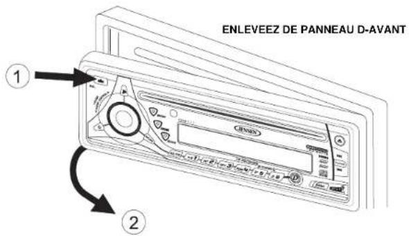 JENSEN CD6111 - Détacher le panneau d'avant - 1