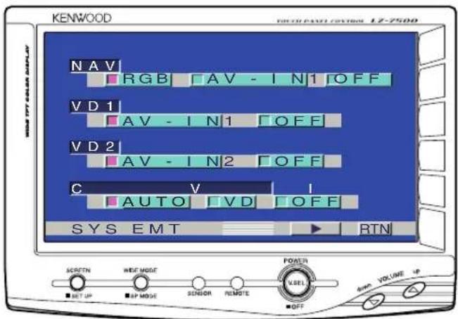 KENWOOD LZ7500 - Ecran de paramétrage du système-1 - 1