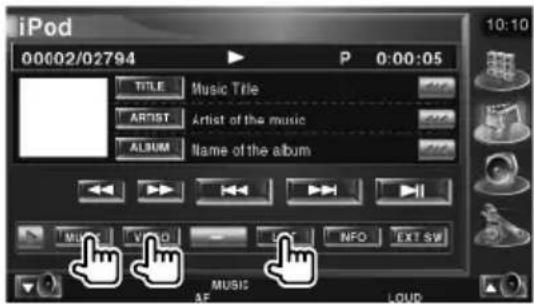 KENWOOD KOSV1000 - Affiche la liste de l'iPod - 1