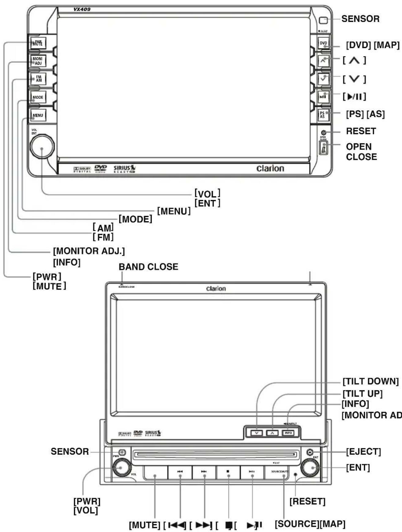 CLARION VX409 - CONTROLS - 1