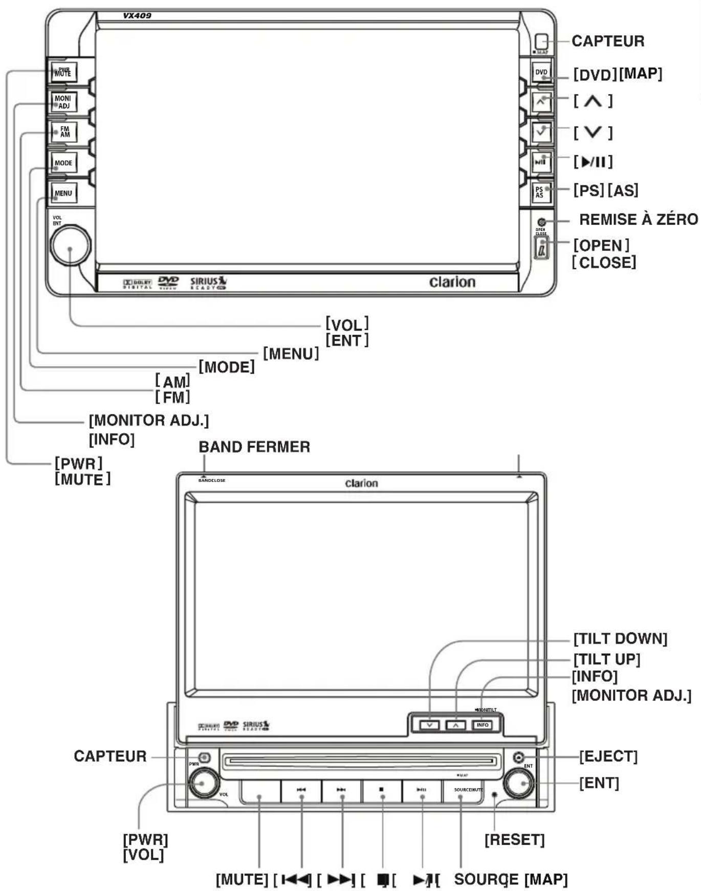 CLARION VX409 - 3.COMMANDES - 1