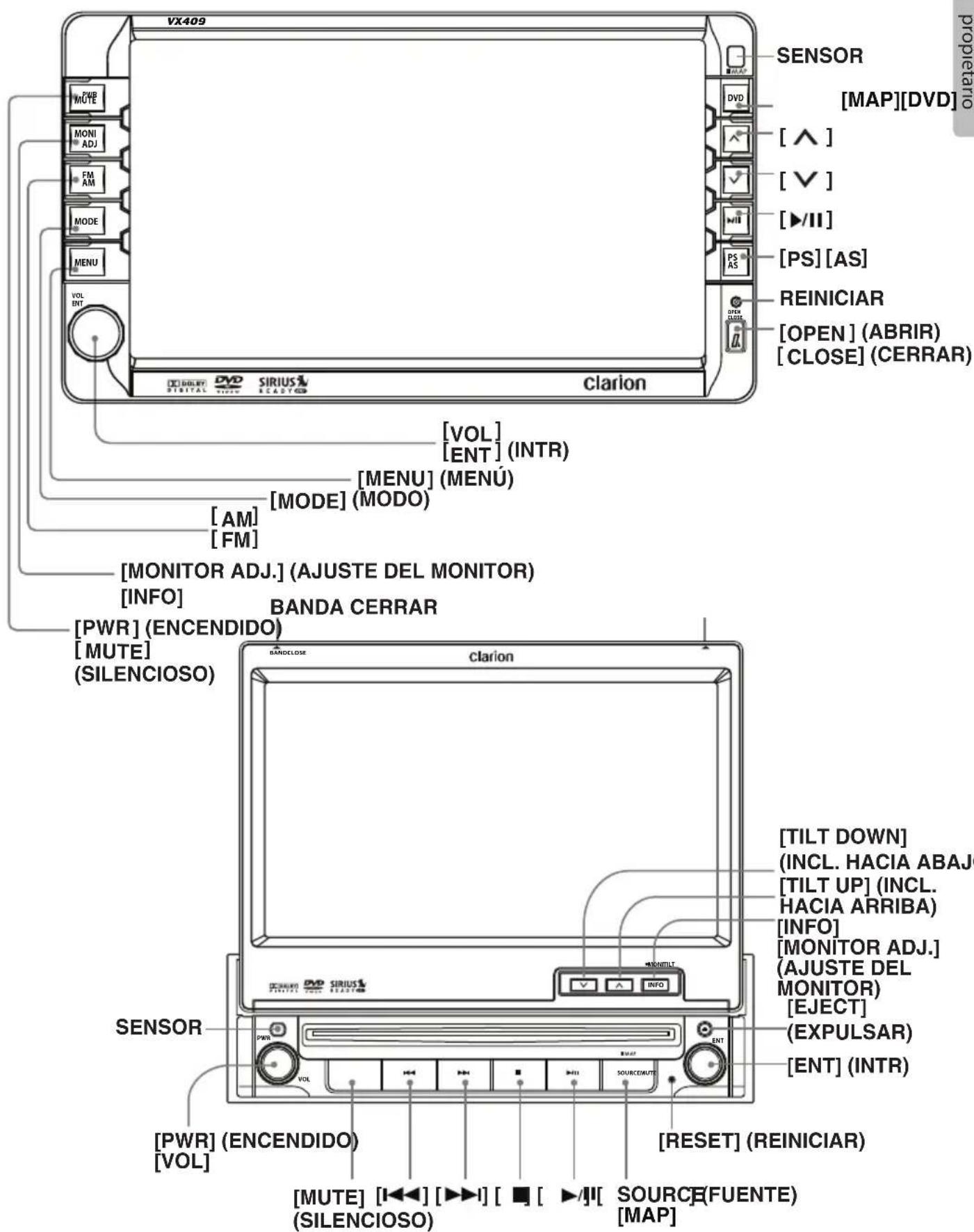 CLARION VX409 - 3.CONTROLES - 1