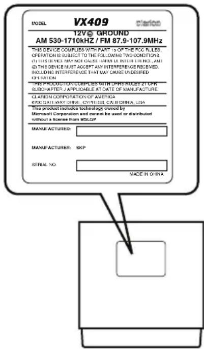 CLARION VX409 - INFORMATIONFORUSERS: - 1