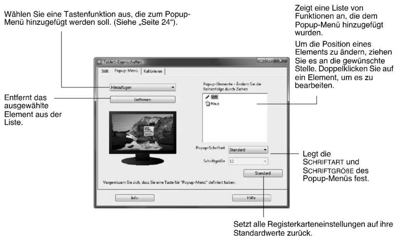WACOM PL 521 - ANPASSEN DES POPUP-MENUS - 1