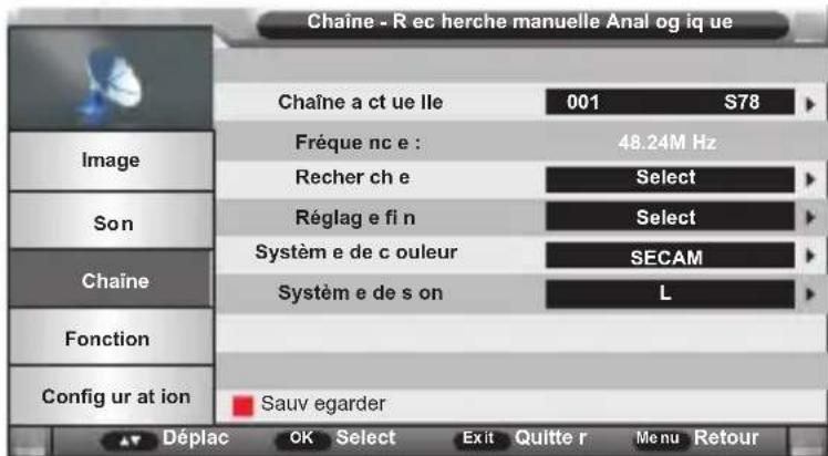 SCHNEIDER LD24SCHD15HB - Recherche manuelle des chaînes analogiques - 1
