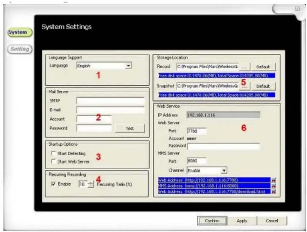 TREBS Comfortcam 99500 - Paramétrage du système - 1